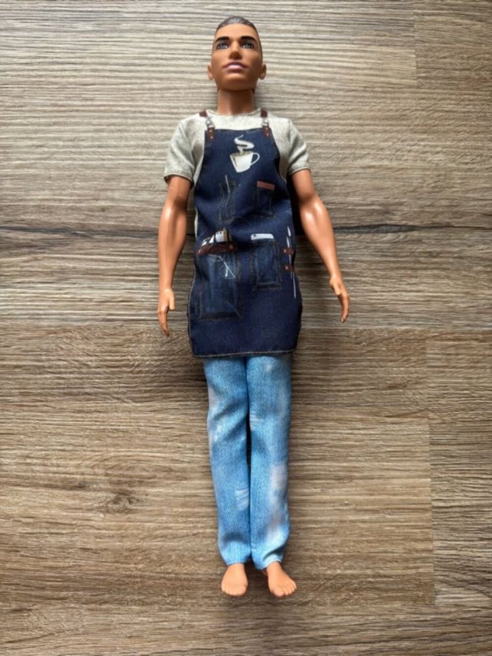 Barbie Ken Doll Barista Man Bun Brown Eyes Fashionistas